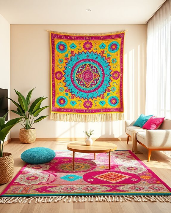 vibrant textile wall decor