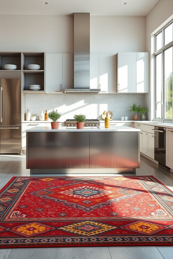 vibrant textured kitchen rugs