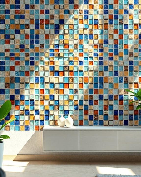 vibrant textured mosaic art