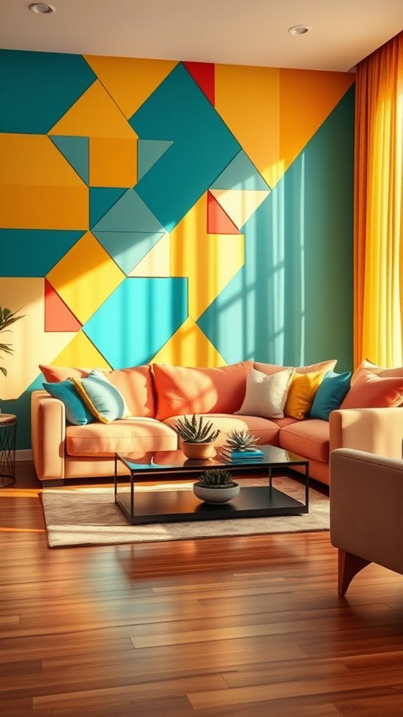 vibrant three dimensional wall designs
