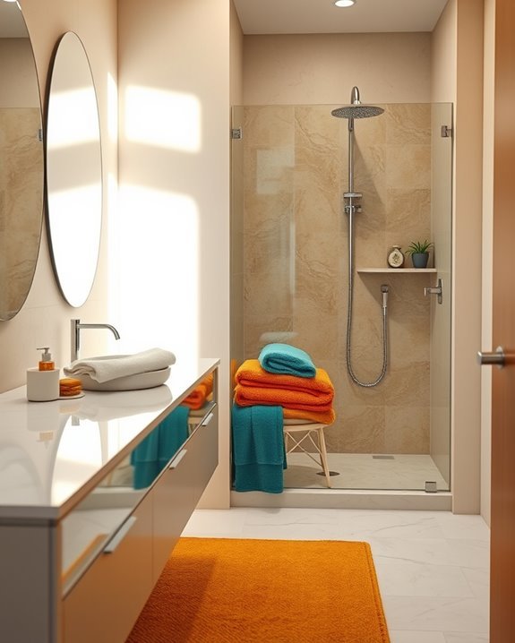 vibrant towels elevate bathrooms