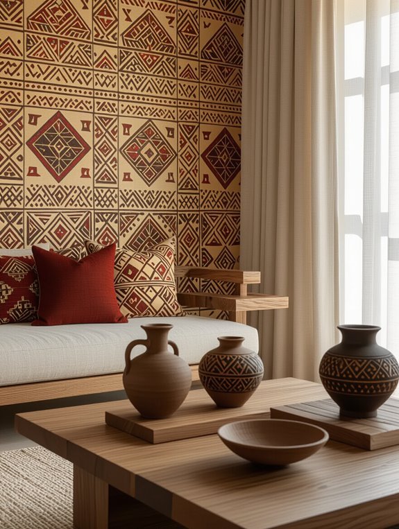 vibrant tribal patterned walls