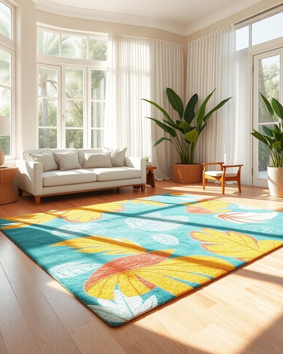 vibrant tropical inspired rugs