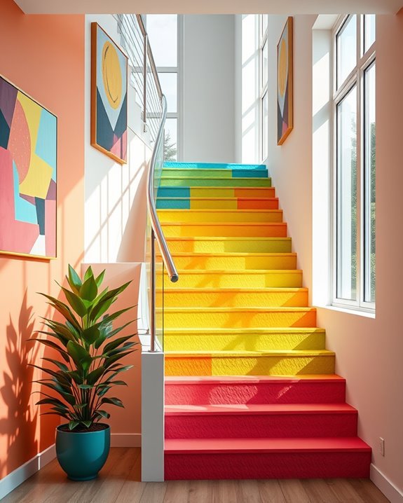 vibrant unique staircase designs