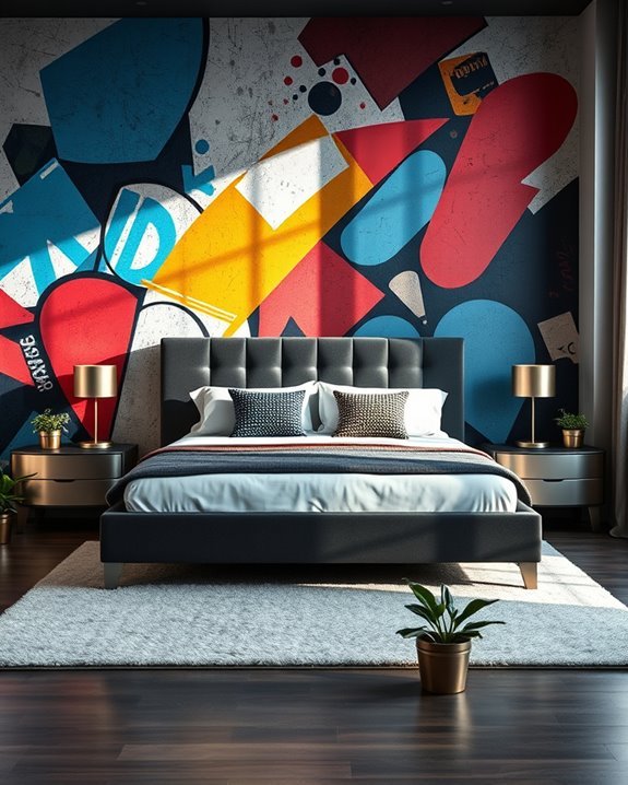 vibrant urban inspired bedroom decor