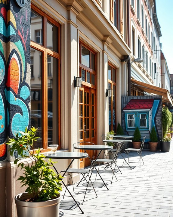 vibrant urban street murals