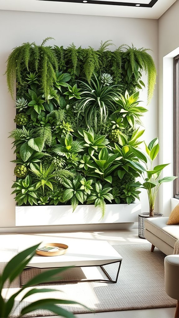 vibrant vertical plant wall