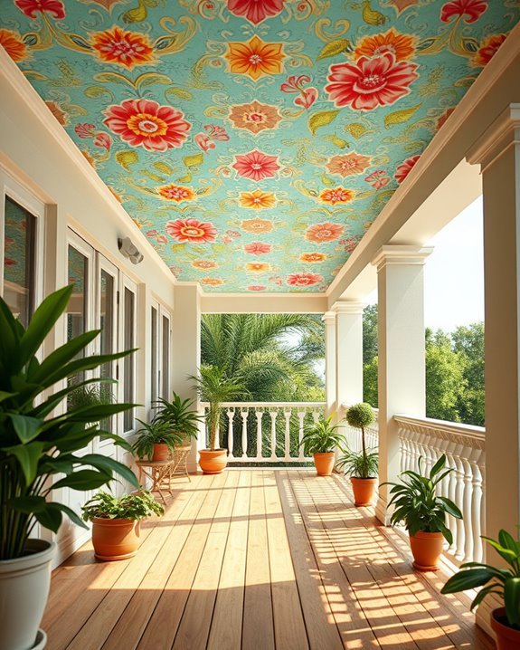 vibrant wallpaper for balconies