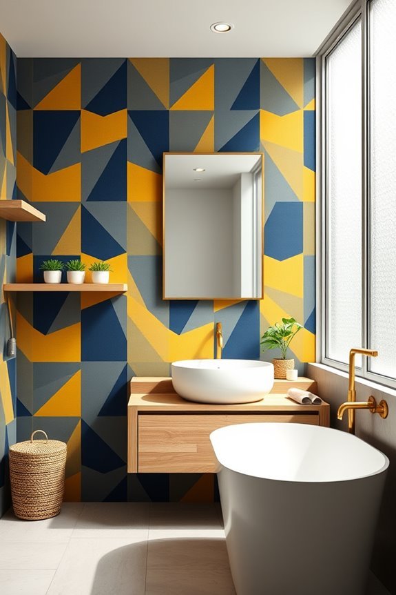 vibrant wallpaper transforms bathrooms