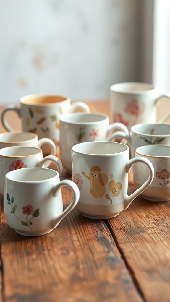 vibrant watercolor coffee mugs