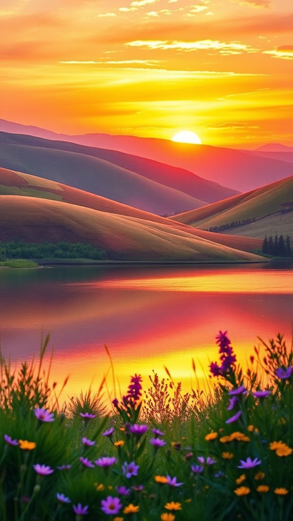 vibrant watercolor landscape art