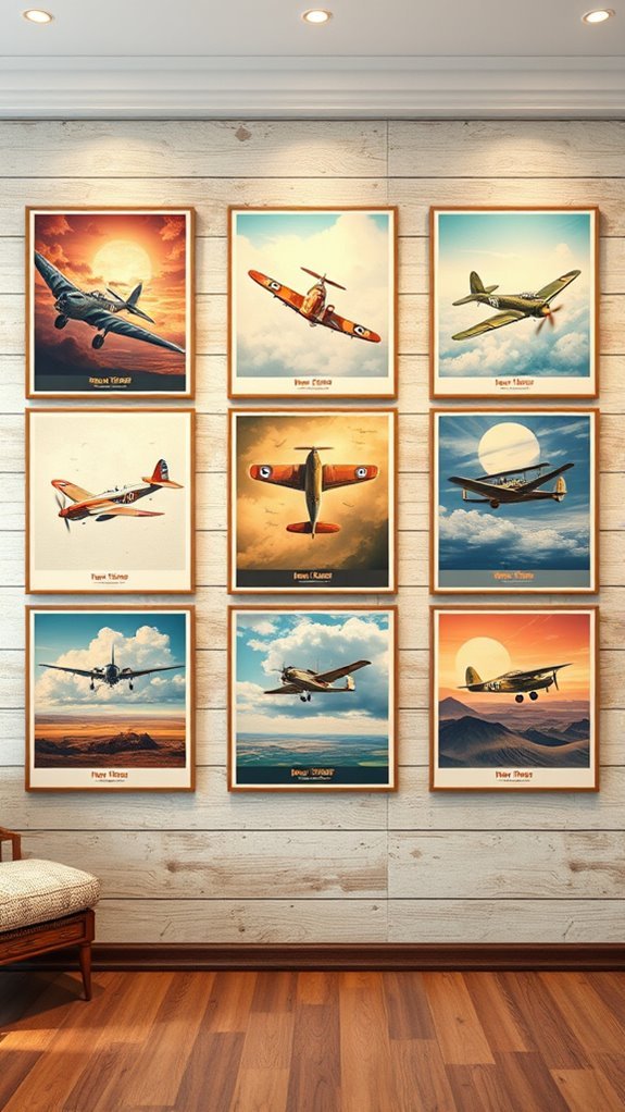 vintage aviation wall art