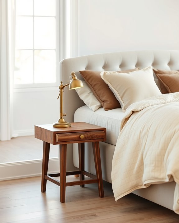 vintage bedside table decor