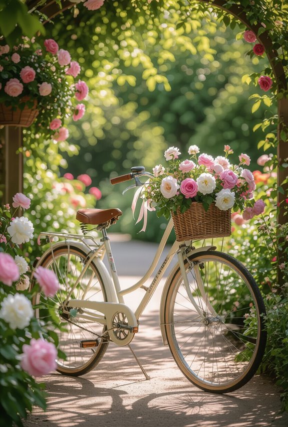 vintage bicycle with flowers