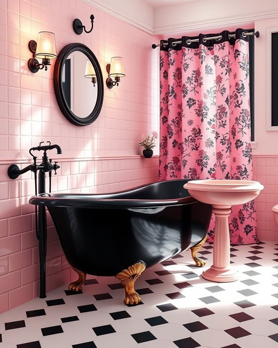 vintage black and pink