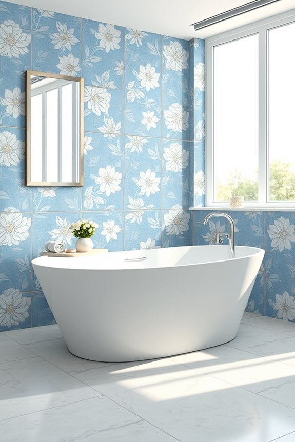 vintage blue floral charm