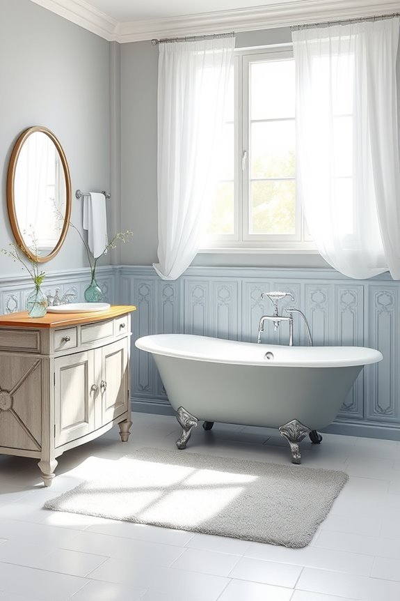 vintage blue grey bathroom elegance