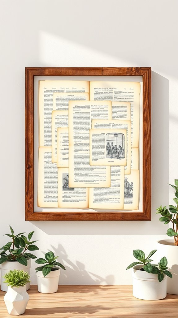vintage book page decor