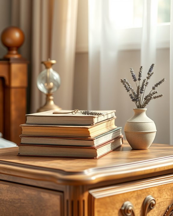 vintage books soft lighting