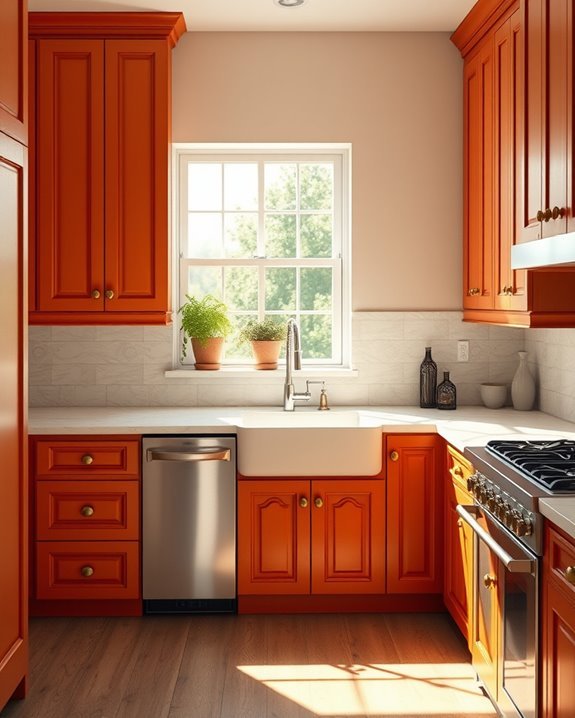 vintage burnt orange kitchens