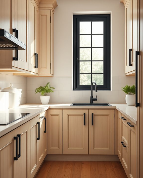 vintage cabinets modern handles