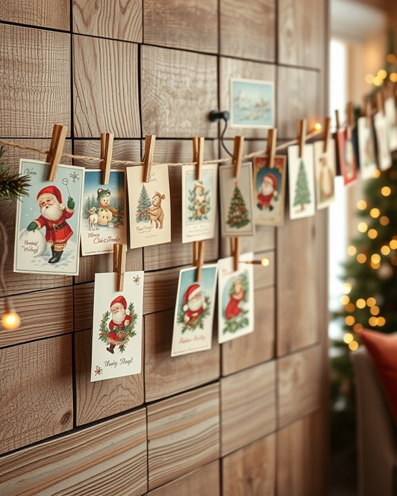 vintage card display arrangement