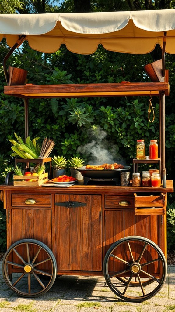 vintage cart bbq enhancement