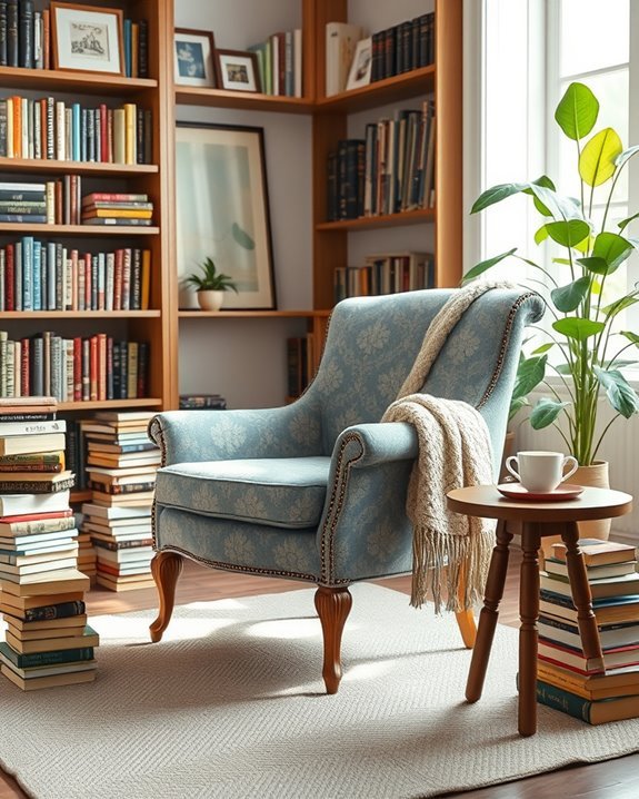 vintage chair reading nook