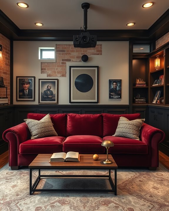 vintage charm in media room