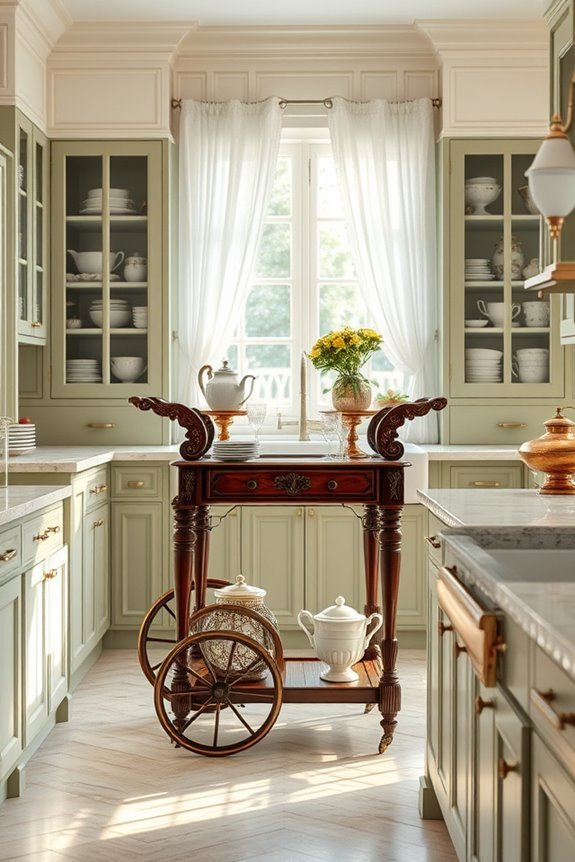 vintage charm serving cart