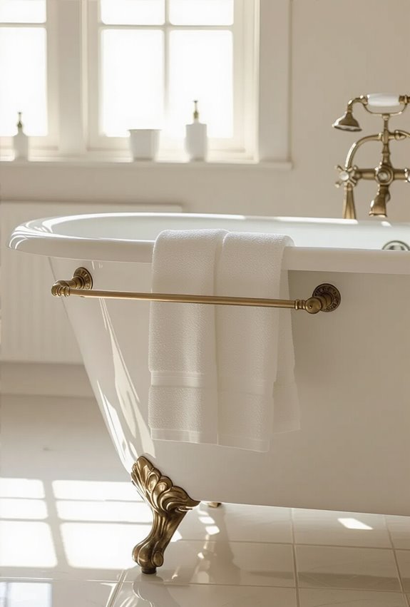 vintage clawfoot bathtub towel rail