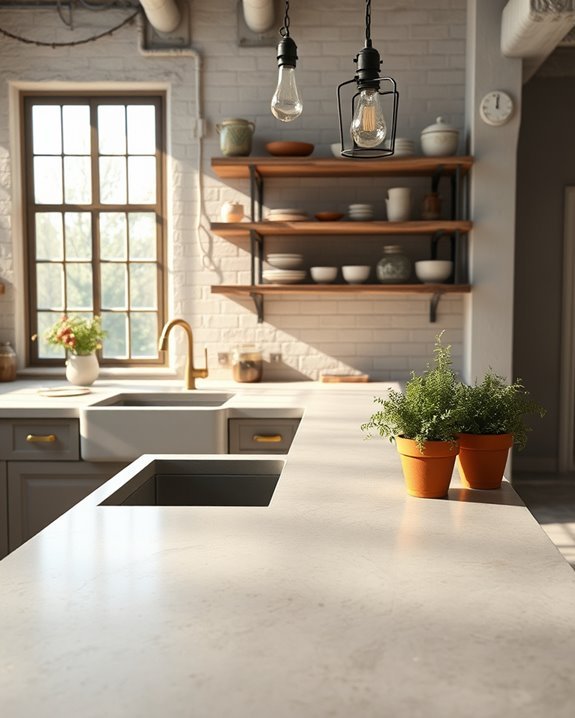 vintage concrete kitchen design