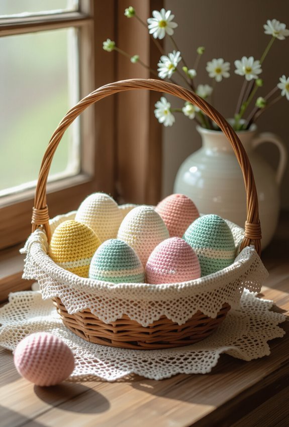 vintage crochet easter display