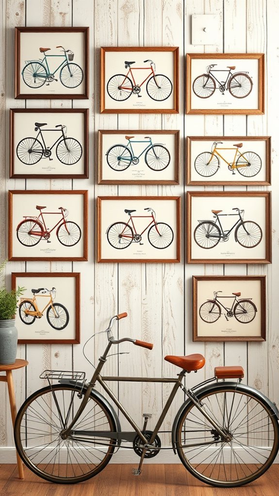 vintage cycling wall decor