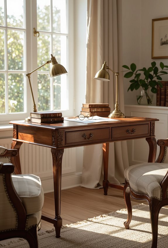 vintage desk anchors cozy creativity