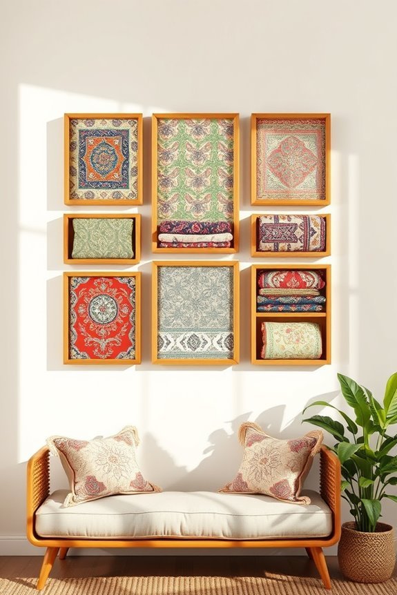 vintage fabric wall art