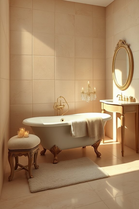 vintage glam bathroom design