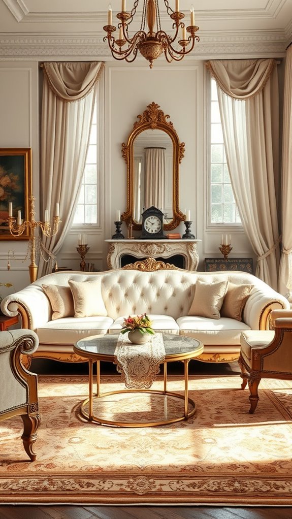 vintage glam living room elegance