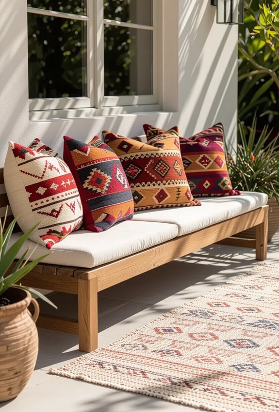 vintage kilim cushions for patio