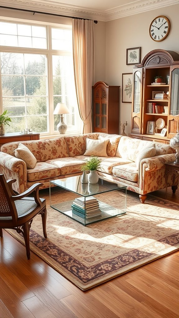 vintage l shaped sofa charm