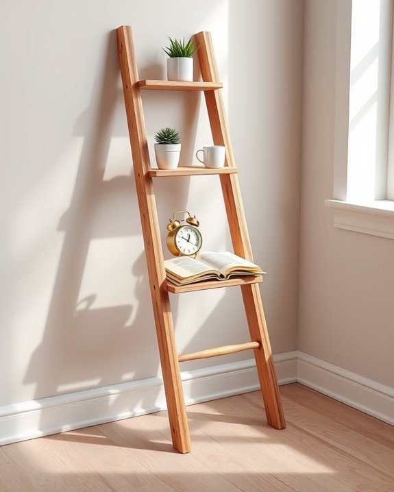 vintage ladder bedside shelf
