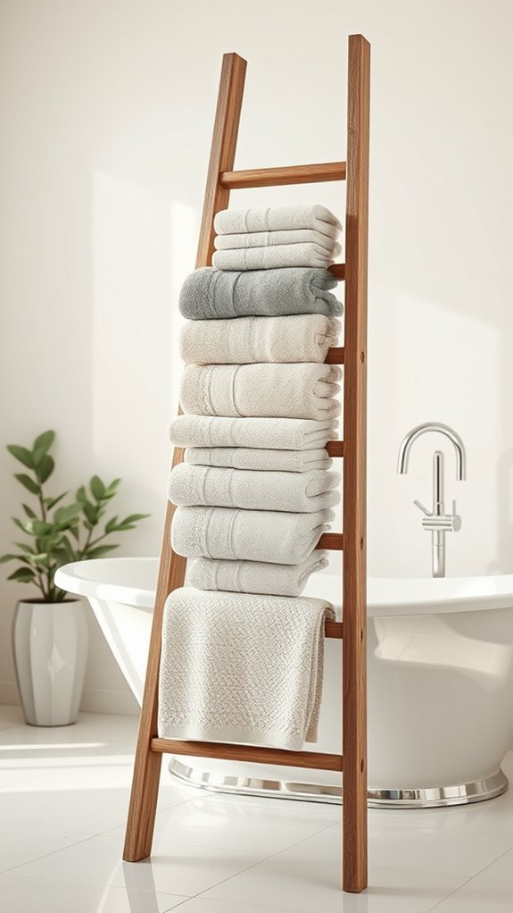 vintage ladder towel display