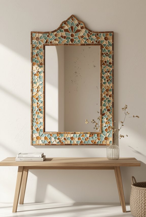 vintage mosaic framed mirror restoration