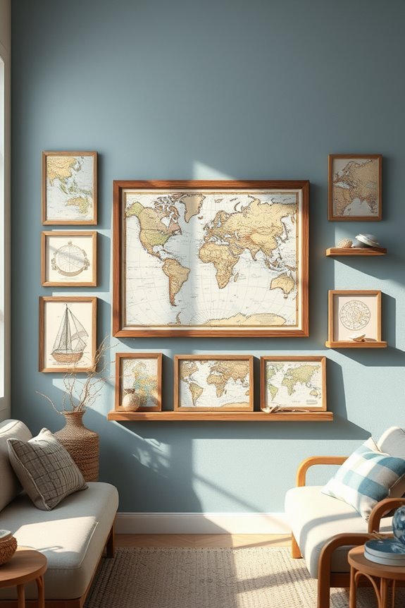 vintage nautical map art