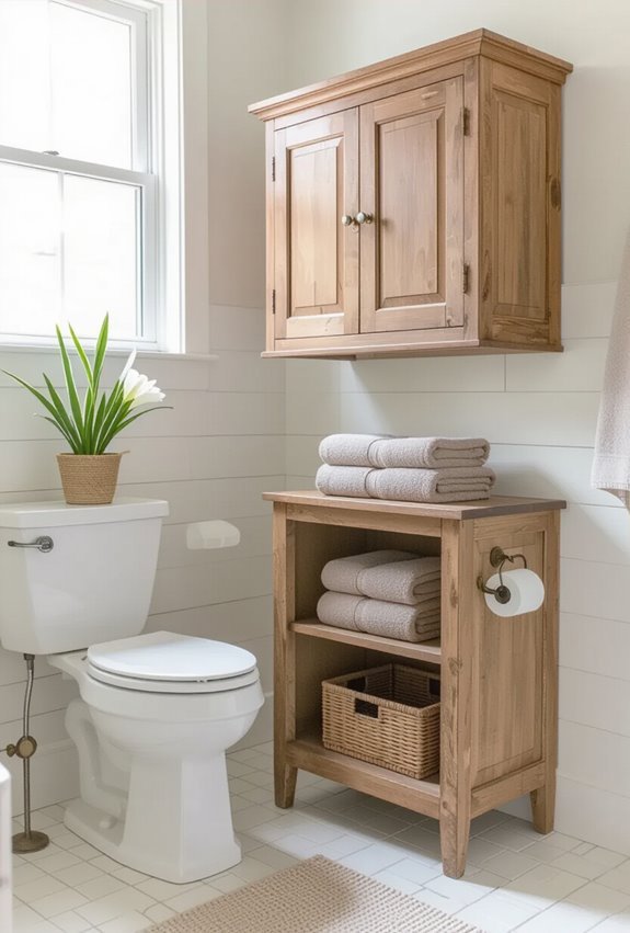 vintage over toilet storage repurpose