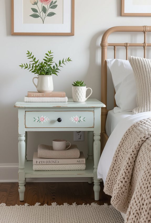 vintage pastel distressed dresser
