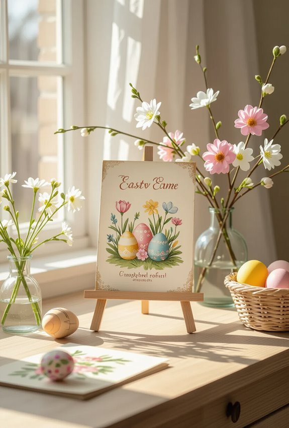 vintage postcard easter display