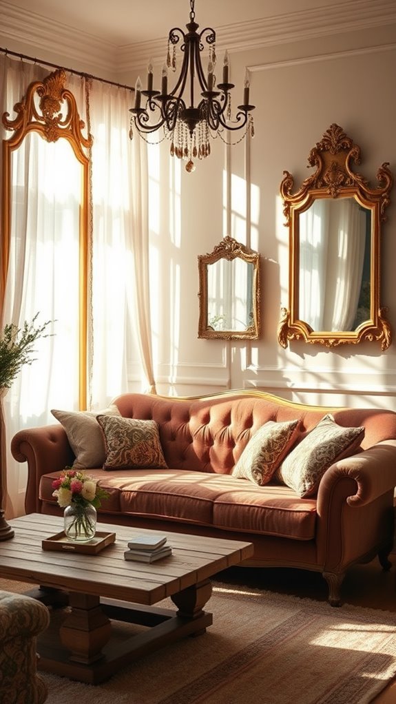 vintage reflective wall decor