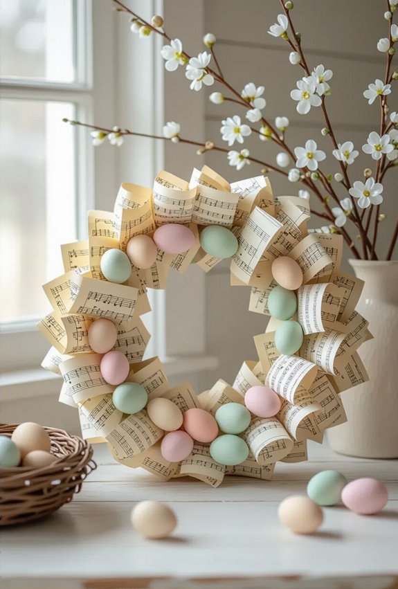 vintage sheet music decor