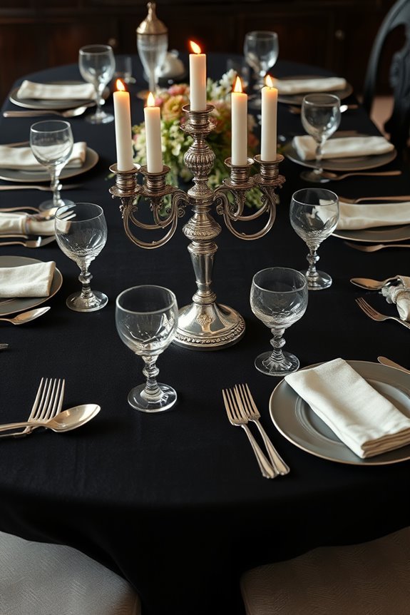 vintage silverware centerpiece display